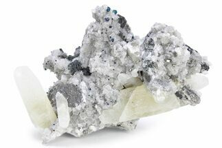 Calcite and Iridescent Chalcopyrite on Dolomite - Missouri #241759