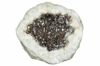 Keokuk Quartz Geode with Calcite Crystals (Half) - Missouri #239019