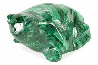 Flowery, Malachite Frog Carving - DR Congo #241951