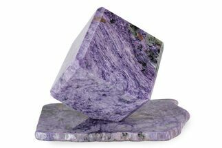 Polished Purple Charoite Cube with Base - Siberia #243433