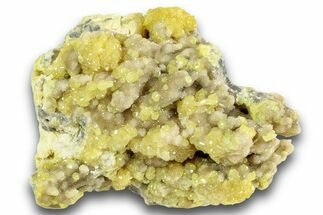 Lustrous Sulfur Crystals on Sparkling Calcite - Poland #243518