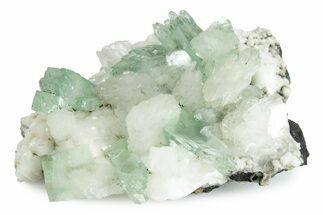 Gemmy Apophyllite Crystals with Stilbite - India #243885