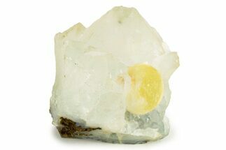 Botryoidal Yellow Fluorite on Quartz - India #243830