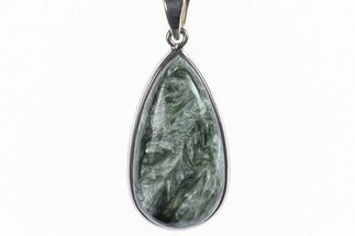 Polished Seraphinite Pendant (Necklace) - Sterling Silver #241330