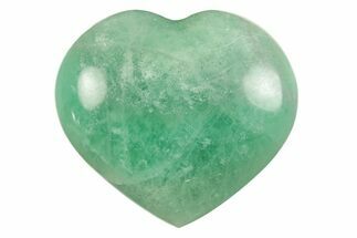 Polished Fluorescent Green Fluorite Heart - Madagascar #246449