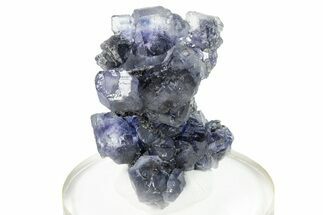 Purple Cube-Dodecahedron Fluorite on Sparkling Quartz - China #246509
