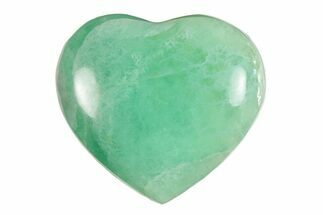 Polished Fluorescent Green Fluorite Heart - Madagascar #246457