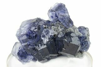 Purple Cube-Dodecahedron Fluorite on Sparkling Quartz - China #246505