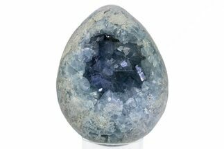 Crystal Filled Celestine (Celestite) Egg Geode - Huge! #247797