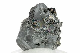 Metallic Bournonite Crystal Cluster w/ Pyrite & Quartz - Bolivia #248470