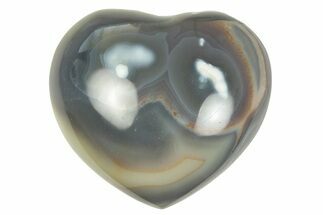 Polished Orca Agate Heart - Madagascar #249151