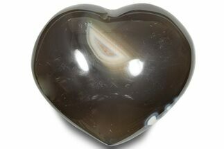 Polished Orca Agate Heart - Madagascar #249170