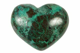 Polished Malachite & Chrysocolla Heart - Peru #250295