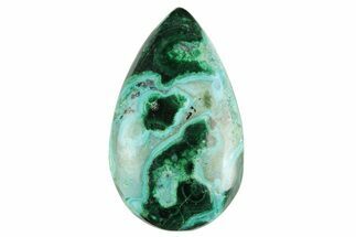 Polished, Chrysocolla and Malachite Teardrop Cabochon #250833