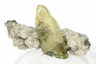 Yellow Calcite Crystal on Dolomite - Missouri #252126