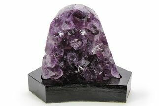 Amethyst Cluster With Wood Base - Uruguay #253144
