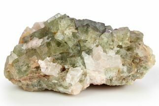Fluorescent, Green Cubic Fluorite Crystal Cluster - Morocco #253367