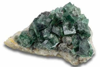 Fluorescent Green Fluorite On Quartz - Diana Maria Mine, England #254806