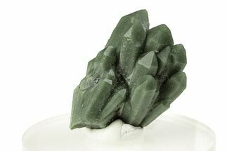 Green Hedenbergite Included Quartz Cluster - Mongolia #255825