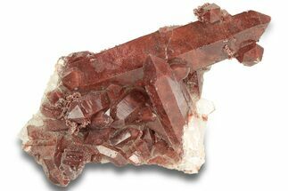 Natural, Red Quartz Crystal Cluster - Morocco #256101
