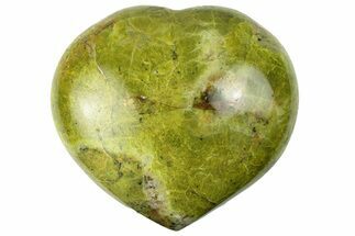 Polished Green Pistachio Opal Heart - Madagascar #249537