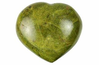 Polished Green Pistachio Opal Heart - Madagascar #249538