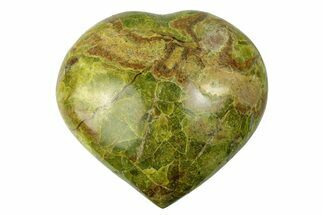 Polished Green Pistachio Opal Heart - Madagascar #249541
