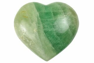 Polished Fluorescent Green Fluorite Heart - Madagascar #256182