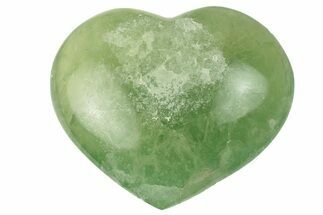 Polished Fluorescent Green Fluorite Heart - Madagascar #256186