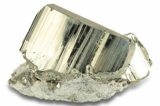 Striated, Cubic Pyrite Crystal - Peru #256163