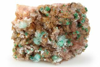 Rosasite, Gypsum, and Malachite on Ferroan Dolomite - Morocco #256539