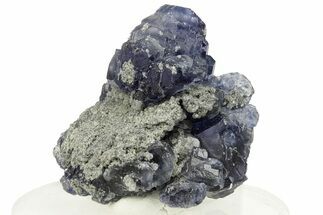 Purple Cube-Dodecahedron Fluorite Crystal with Quartz - China #257584