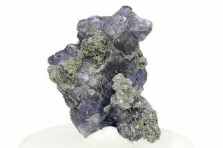 Purple Cube-Dodecahedron Fluorite Crystal with Quartz - China #257585