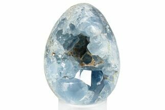 Crystal Filled Celestine (Celestite) Egg Geode - Madagascar #257731