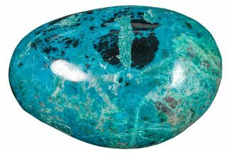 Polished Chrysocolla and Malachite Palm Stone - Peru #258668