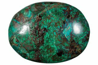 Polished Chrysocolla and Malachite Palm Stone - Peru #258673