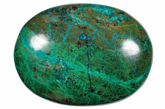 Polished Chrysocolla and Malachite Palm Stone - Peru #258688