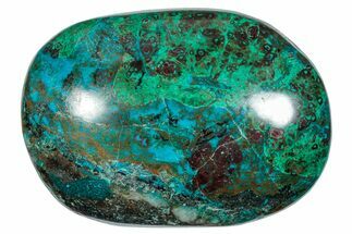 Polished Chrysocolla and Malachite Palm Stone - Peru #258693