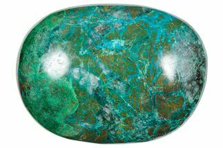 Polished Chrysocolla and Malachite Palm Stone - Peru #258698