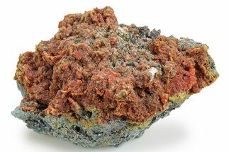 Red-Orange Orpiment with Hutchinsonite Over Pyrite - Peru #260132