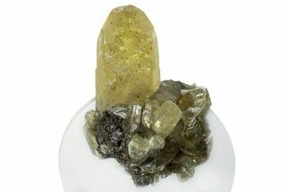 Yellow Calcite Crystal Cluster with Dolomite - Missouri #260509