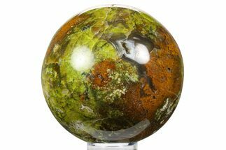 Polished Green Opal Sphere - Madagascar #257245