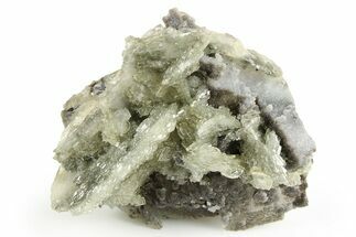 Bladed Barite on Galena and Quartz - Morocco #261667