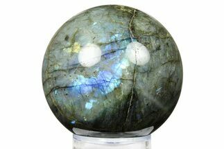 Flashy, Polished Labradorite Sphere - Great Color Play #266236