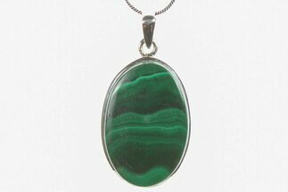 Vibrant Green Malachite Pendant - Sterling Silver #267133