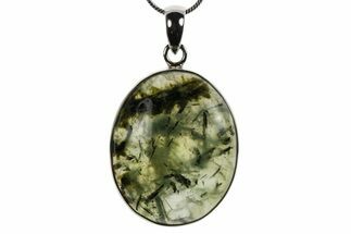 Green Prehnite & Epidote Pendant - Sterling Silver #267154