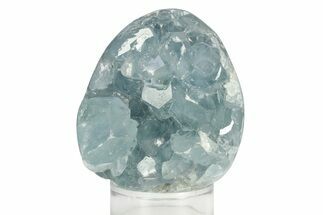 Crystal Filled Celestine (Celestite) Egg Geode - Madagascar #266899