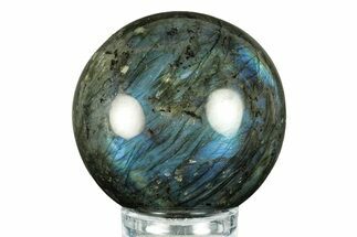 Flashy, Polished Labradorite Sphere - Brilliant Blue #266226