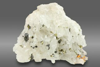 Quartz and Pyrite Crystal Cluster with Realgar - Peru #271516