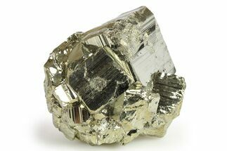 Gleaming Cubic Pyrite Crystal Cluster - Peru #271602